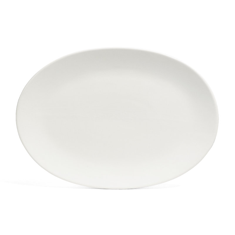 Plateau de service ovale coupé, Blanc