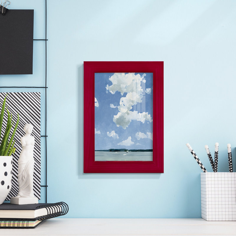 «Juillet Lakeside II», impression encadrée avec verre, Rouge, H 6 po x l 4 po x P 1 po