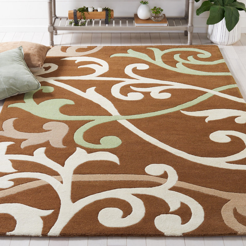 Tapis brun en laine touffeté à la main Chanler, Rectangle 3 pi 6 po x 5 pi 6 po