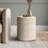 Ivy Bronx Svante Travertine Effect Stool Side Table Durable Weatherproof Indoor and Outdoor End Table