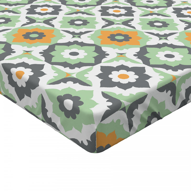 Drap d’ajustement géométrique quadrilobe, Drap-housse de taille double