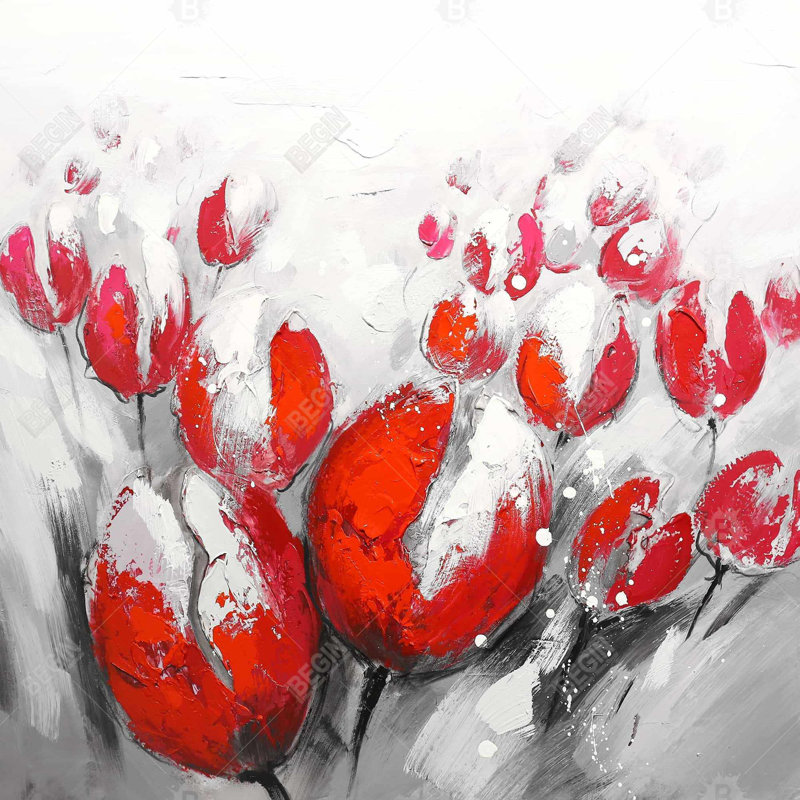tulips - 32"x32" art on canvas