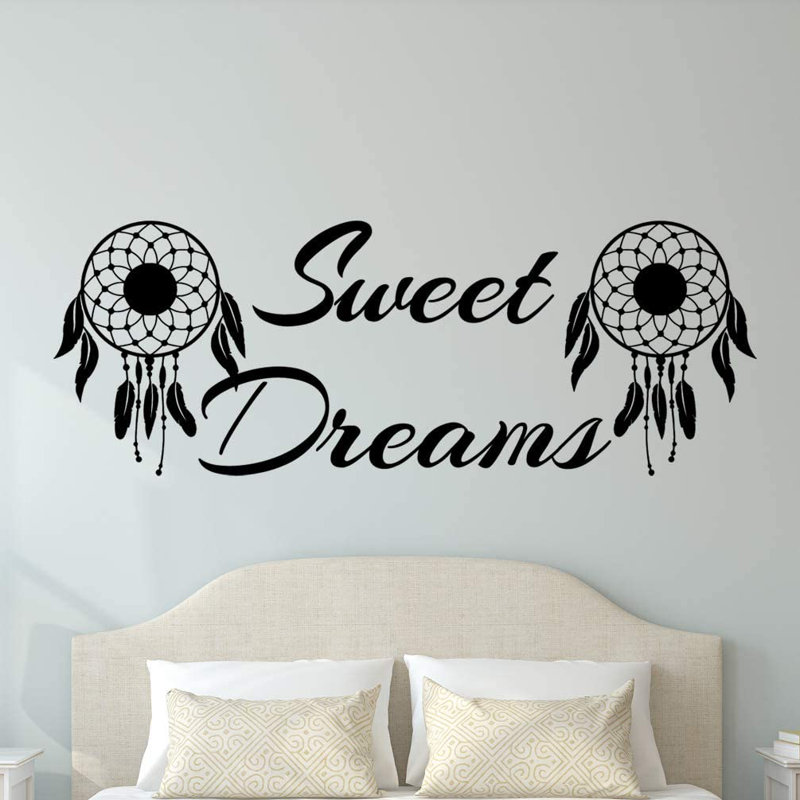 Adhésif décoratif Dream Catcher Sweet Dreams, H 8 po x l 22 po, Noir