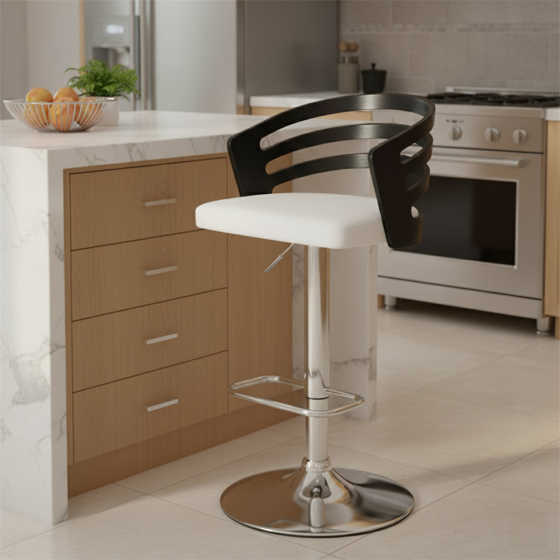 Tabouret pivotant à hauteur réglable, Noir