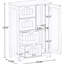 Armoire autoportante blanche pour la salle de bain - 4 tiroirs et 1 porte avec tablettes réglables pour un rangement polyvalent ou un buffet