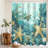 Ocean Sea Turtle Starfish Shower Curtain Sets 4-Piece Non-Slip Bathroom Accessory