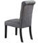 2 pièces de chaises de salle à manger gris anthracite, style contemporain avec revêtement en tissu et chaises d'appoint roulées à dossier de 2, housse de coussin de siège