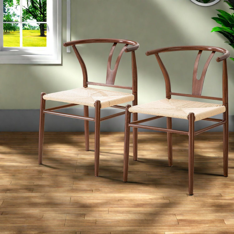 Chaises de salle à manger confortables, style Mid-Century tissé en métal pour la cuisine