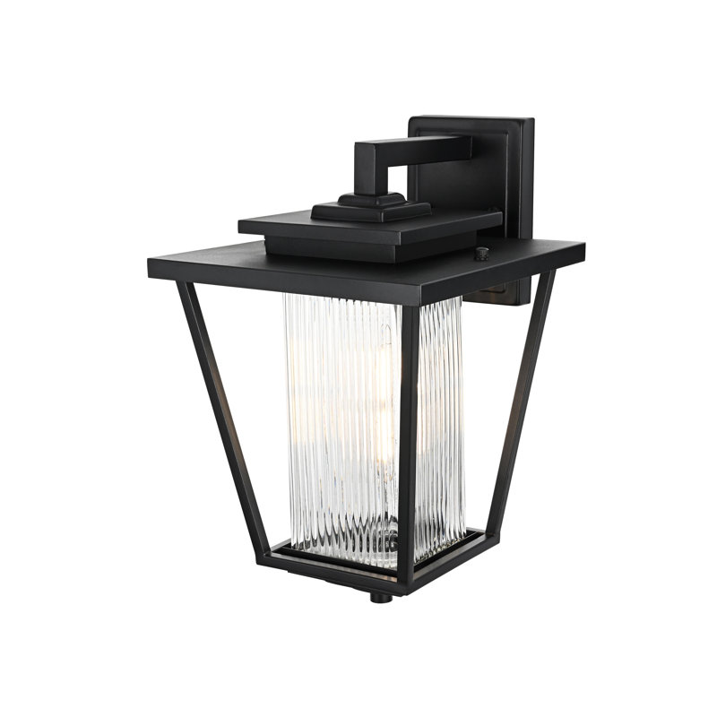 Musson Outdoor Wall Sconce in Black, 15.5" H x 10" W x 11" D