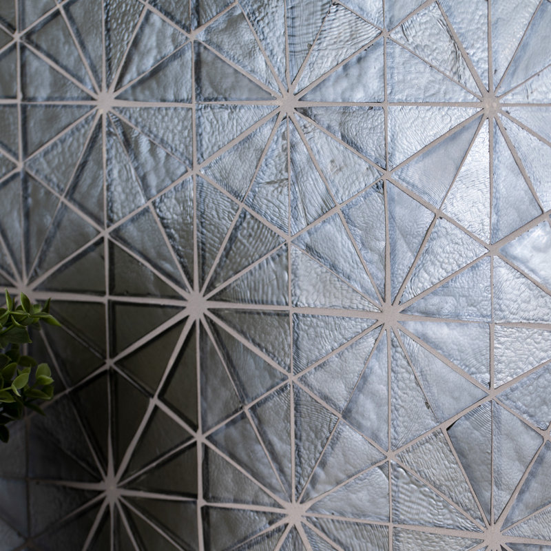 Rietto Celestia Fog Hexagon 9 in. x 15 in. Glossy Glass Mosaic Wall Tile, Celestia Fog