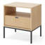 Vellore bedside table with drawer and grooved front 54 cm Vicenza oak on black legs