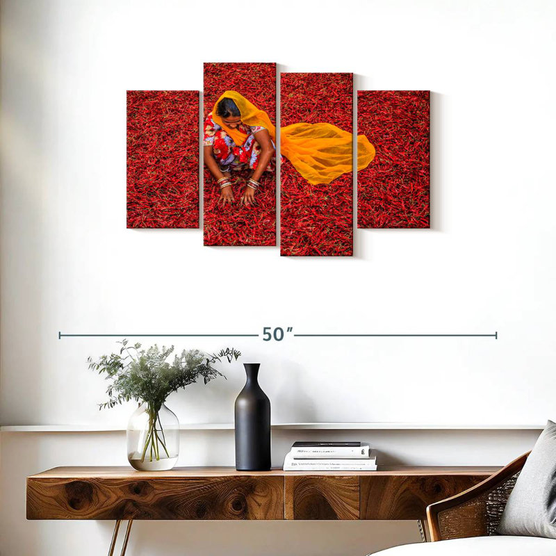 Yarlin Indian Chili Peppers, 22" H x 36" W