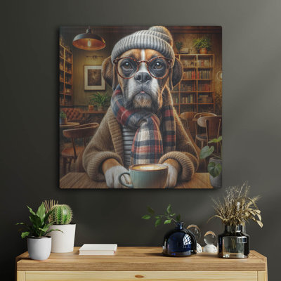 «Hipster Dog - Boxer» par Rey Klimt, art mural en métal