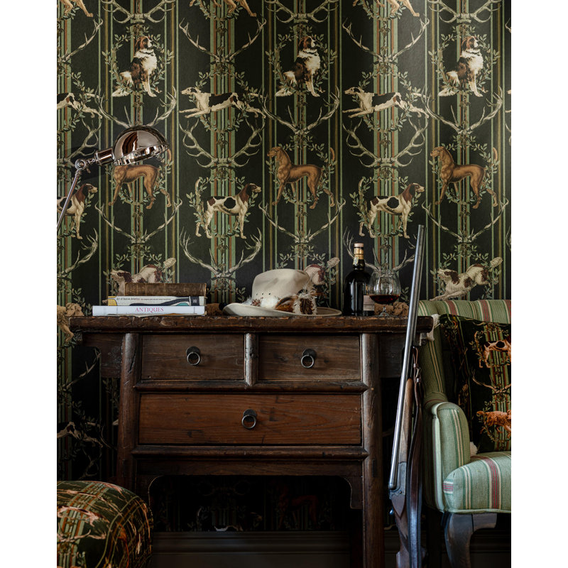 Tyrol Apres-Ski Home Wallpaper Roll, Blue/Brown/Green/Taupe