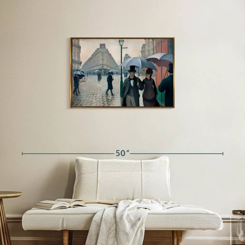 Paris, Paris, jour de pluie 1877, Cadre flottant doré, 31 po x 21 po