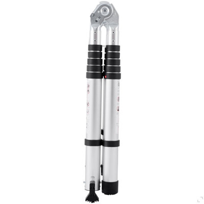 Telescoping Extension Ladder 12.5FT A-Shape w/ Stabilizer Bar for RV