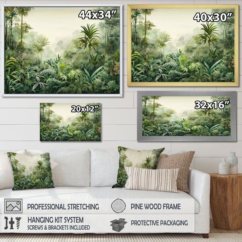 Tropical Wilderness Escape II sur impression sur toile, Toile tendue, H 16 po x l 32 po x P 1 po