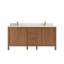 Teck Elizabeth de 72 po X P 22 po Meuble-lavabo double en D naturel foncé avec quartz Cove Edge-106298321