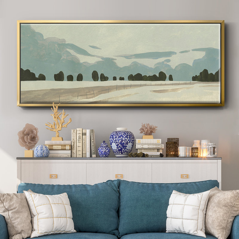 Farmland Study IV- Framed Canvas, 8" H x 20" W