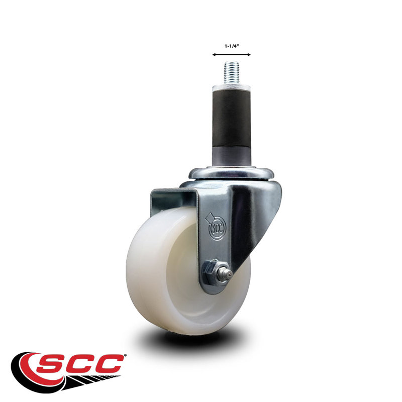 3 Inch Nylon Wheel Swivel 1-1/4 Inch Expanding Stem Caster SCC