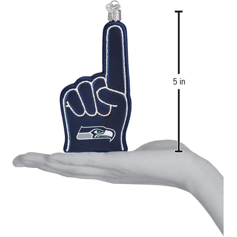 0.5'' Handmade Glass Sports Hanging Figurine Ornament, Seattle Seahawks