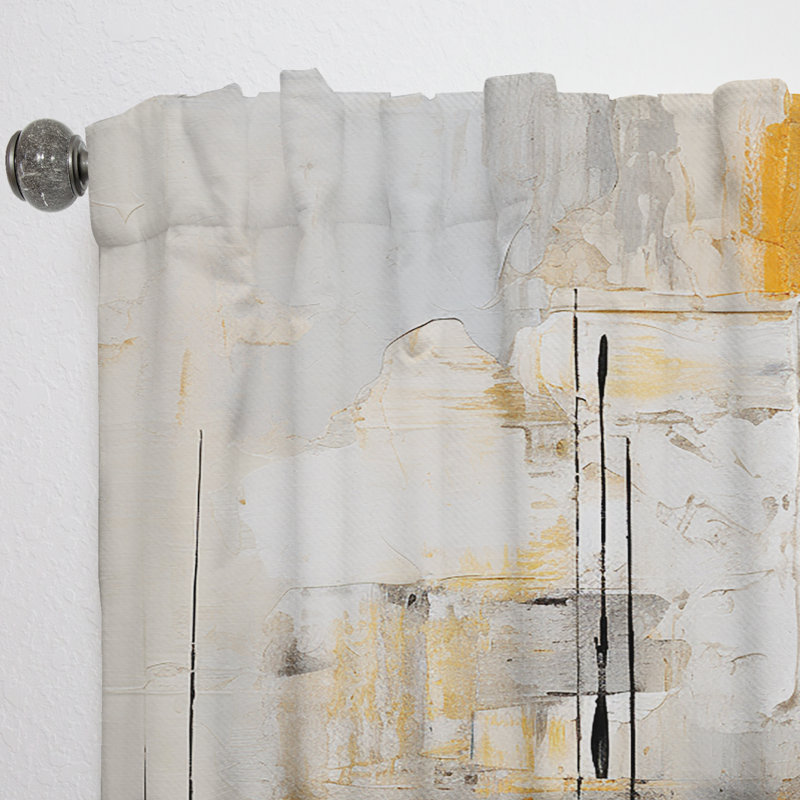Josannah - Abstract Assemblage III - Rideau moderne - Velours obscurcissant - 1 panneau, L 52 po x L 95 po