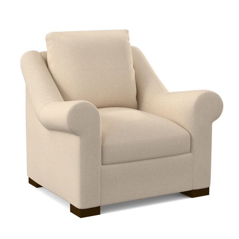 Canyon Armchair, American Walnut, Filigree Ivory 100% Polyester