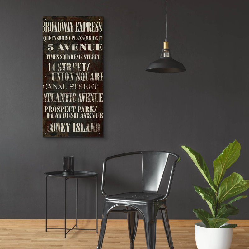  «Ny Subway Express» par Art Licensing Studio, art mural en verre acrylique, 24 po x 48 po, H 48 po x l 24 po