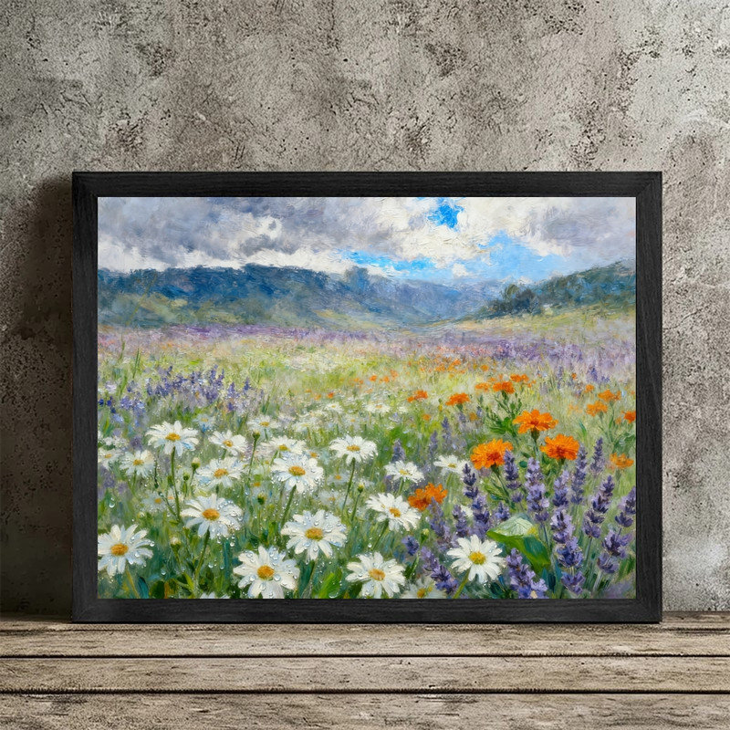 «Black», impression encadrée, impression de paysage de fleurs sauvages, H 11 po x l 9 po