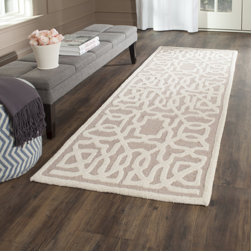 Cannen Hand Tufted Wool Geometric Rug, Runner 2'6" x 8'
