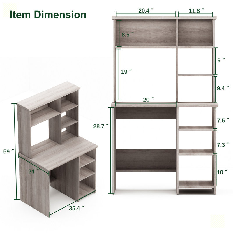 Bureau d'ordinateur avec bureau de lecture Sturdy