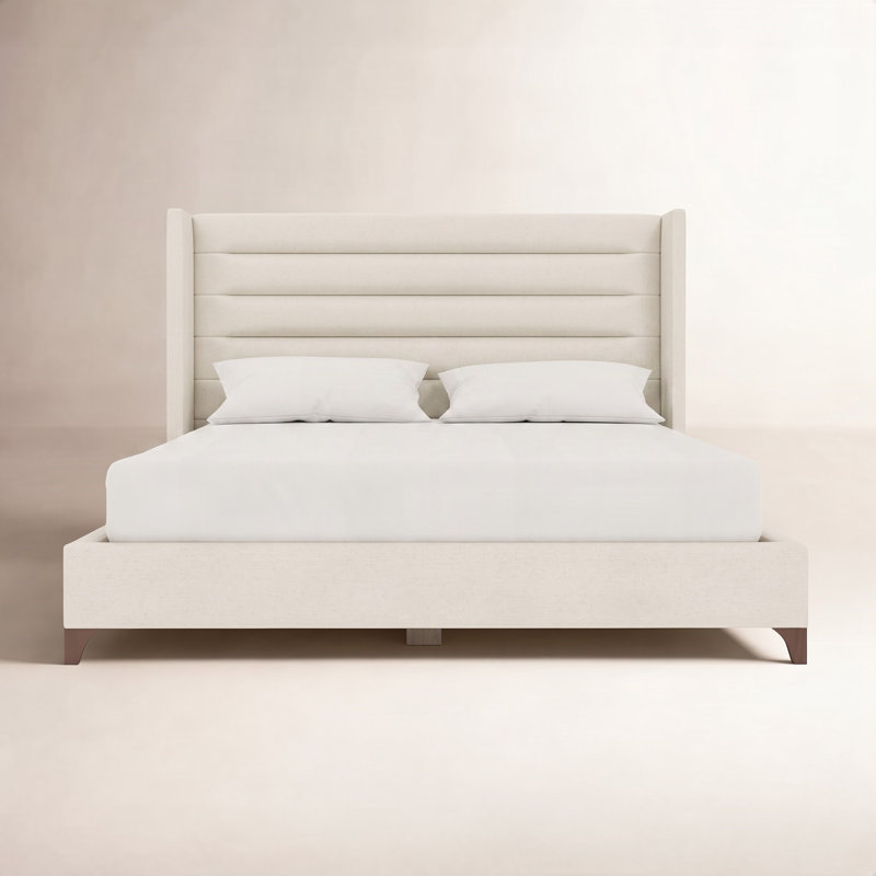 Miliyah Horizontal Channel Upholstered Bed, Off White Revolution®, Queen