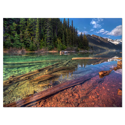 «Beautiful View of Mountain Lake», reproduction de photo sur toile tendue