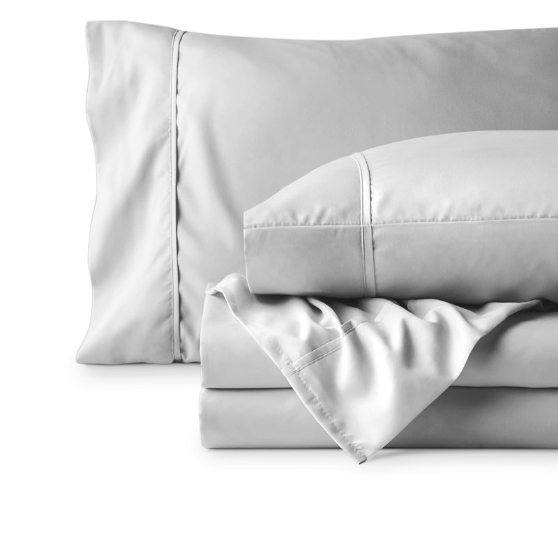 Ensemble de draps en microfibre 22 po, Ensemble de draps pour lit simple TG avec 1 taie d, Gris nuageux