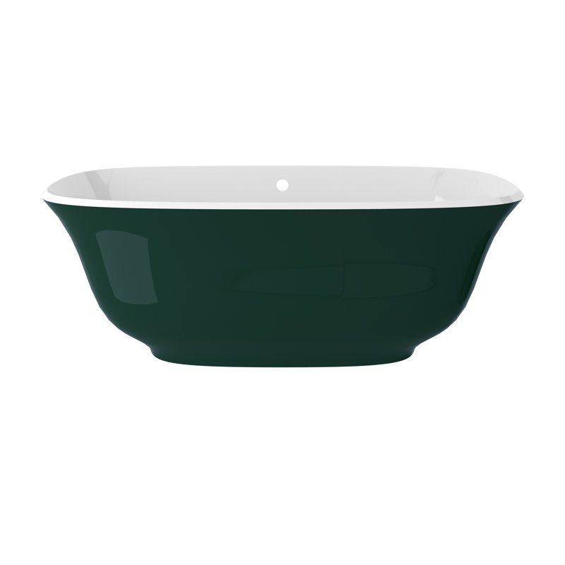 Amiata 65"x 32" Freestanding Soaking Bathtub, Moss Green