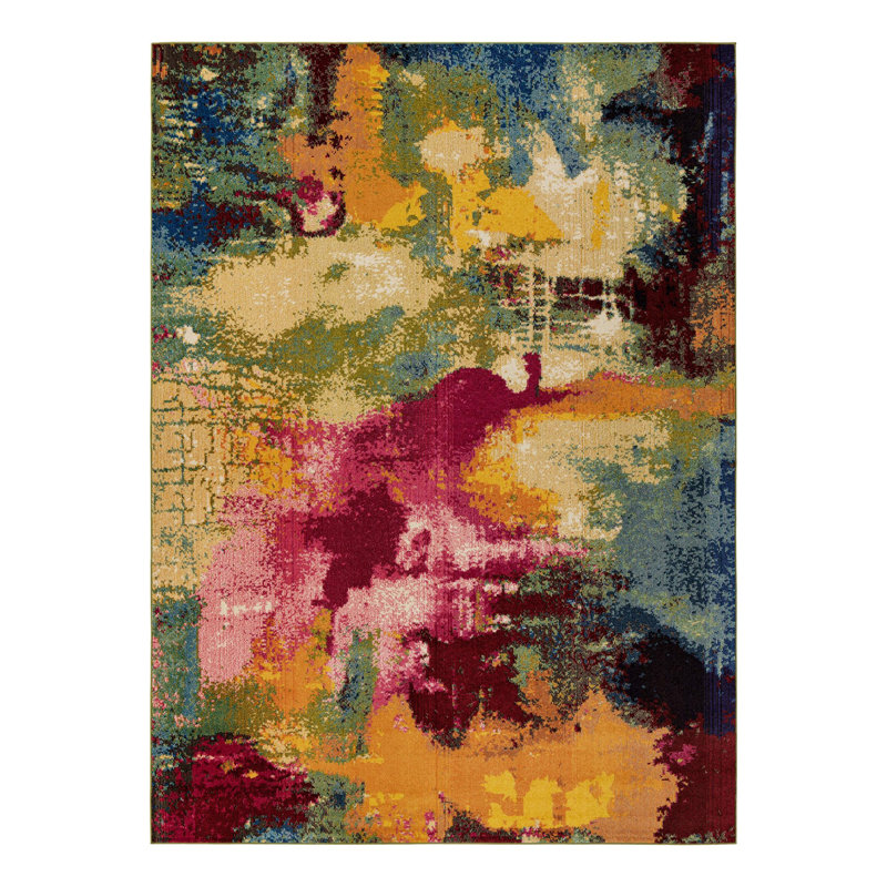 Rizer Power Loom Pink Rug, Runner 2' x 8'
