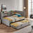 Twin Size Upholstered Daybed with Trundle & Charging Ports - 80" Storage Daybed for Guest Room, Includes USB & Power Outlet-387936031