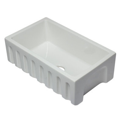 Évier de cuisine réversible à simple cuve en argile réfractaire L 30 po x l 10 po