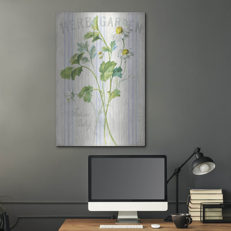 Winston Porter «Floursack Herbs 2» par Danhui Nai, art mural en métal, H 36 po x l 36 po