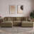 Milbrey 3 - Piece Upholstered Camel Corduroy Modular Sectional Sofa with Pillow Back and Solid Wood Legs-753509433