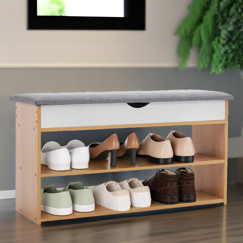 3 Tier Shoe Storage Shoe Bench With Seat Hallway Storage Furniture Entryway
