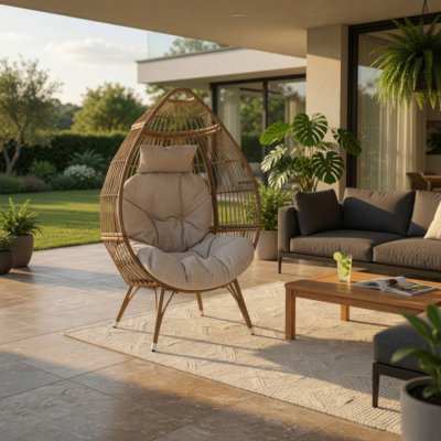 Serina Teardrop Chair Wiker Lounge Chair