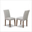 L'ensemble 9 pièces de table et chaises de cuisine comprend une table de salle à manger rectangulaire en bois rustique et 8 chaises Parsons en tissu de lin, noyer-487416882-487416885-487416886