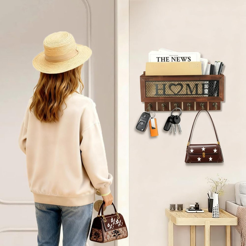 Manufactured Wood Wall Organizer