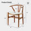 Chaises Wishbone pour salle à manger, chaise de salle à manger en bois tissé Soild, fauteuil, entièrement assemblée, ensemble de 2-858433496