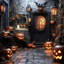  Décoration d'Halloween fantôme mignon avec chat noir et citrouille d'Halloween-1772807633