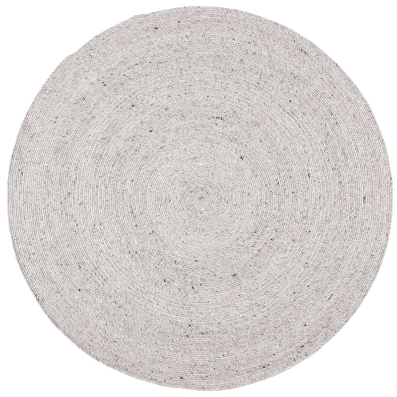 Coles Hand Woven Wool, Cotton Solid Color Rug, Round 8'