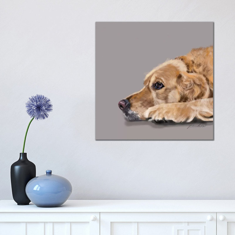 Golden Retriever by Vicki Newton - Wrapped Canvas Painting, 45.72 cm H x 45.72 cm W x 1.91 cm D