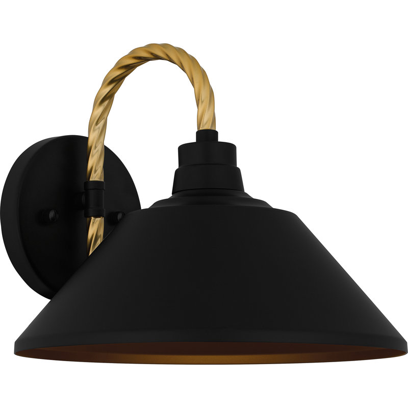 Ageliki 1-Light Matte Black Outdoor Wall Lantern, 9.5" H x 11" W x 11.75" D