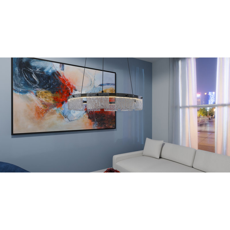 Luminaire suspendu DEL intégré Maks, Noir mat